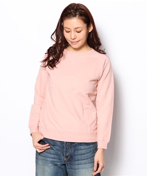 BEAMS BOY(ビームスボーイ)の「○BEAMS BOY / ミニ 裏毛 前V クルーネック(スウェット・レディース・ホワイト/グレー/ピンク・ONE SIZE)」の1枚目の写真