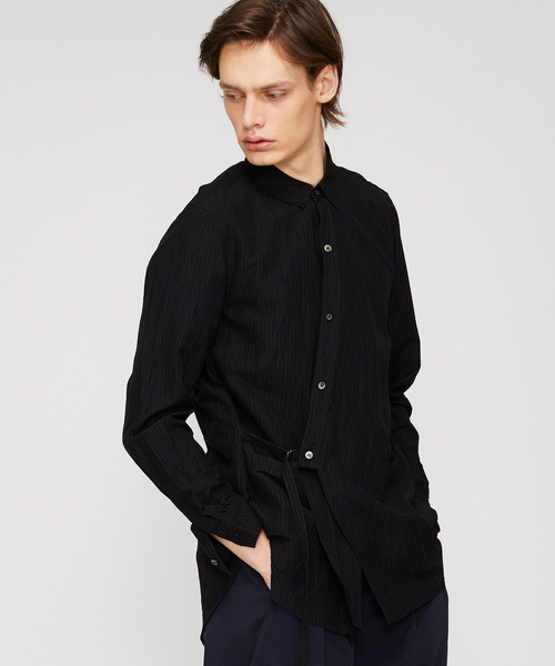 KAZUYUKI KUMAGAI ATTACHMENT（カズユキクマガイアタッチメント）の「【KAZUYUKIKUMAGAI】Cu/Ry/RaピンストライプカシュクールL/S 2WAYシャツ（シャツ/ブラウス・メンズ・ホワイト/ブラック・2/1）」の16枚目の写真