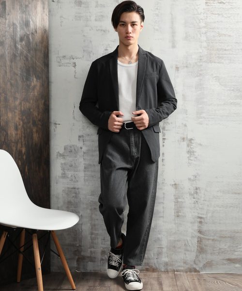 Beno（ビーノ）の「ワイド テーパード バギー テーパード デニムパンツ (10oz DENIM)（デニムパンツ・メンズ・ブラック/ライトブラック/ワンウォッシュ/ライトインディゴブルー/ブルー/ライトブルー・S/M/L）」の13枚目の写真