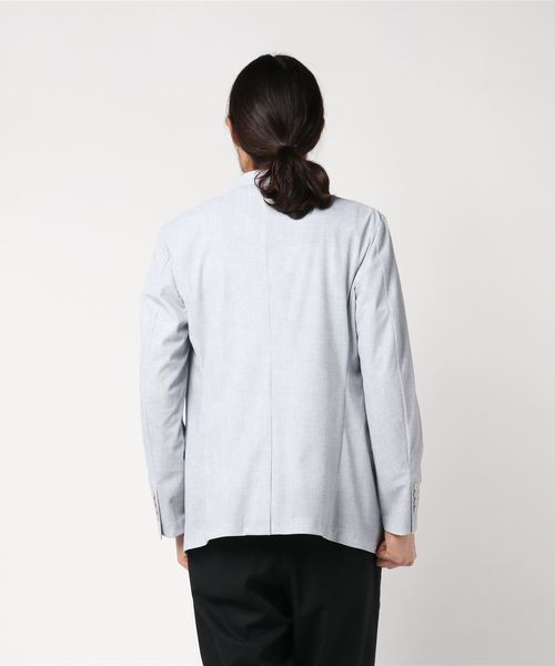 DESIGNWORKS(デザインワークス)の「【リネン調プリント】メッシュストレッチパッカブルジャケット(テーラードジャケット・メンズ・グレー・44/46/48/50)」の3枚目の写真