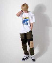 フロントフォト半袖カットソー/Tシャツ