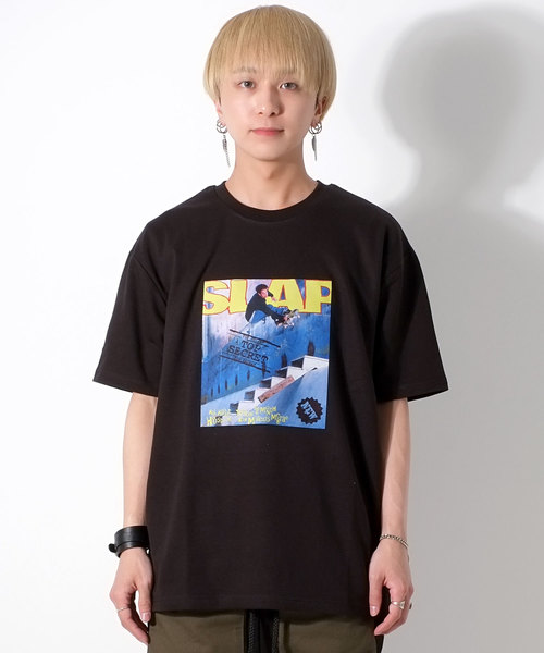 A'GEM9(エージェムナイン)の「フロントフォト半袖カットソー/Tシャツ(Tシャツ/カットソー・メンズ・ホワイト/ブラック・FREE)」の2枚目の写真