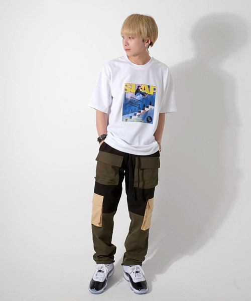 A'GEM9(エージェムナイン)の「フロントフォト半袖カットソー/Tシャツ(Tシャツ/カットソー・メンズ・ホワイト/ブラック・FREE)」の4枚目の写真