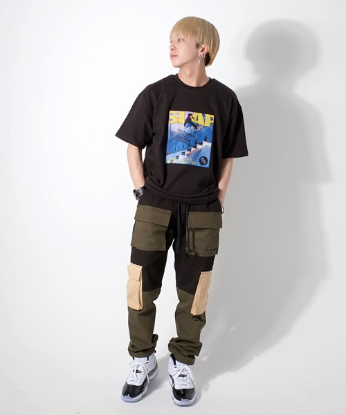 A'GEM9(エージェムナイン)の「フロントフォト半袖カットソー/Tシャツ(Tシャツ/カットソー・メンズ・ホワイト/ブラック・FREE)」の3枚目の写真