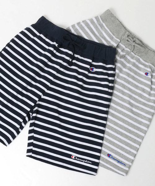 Champion（チャンピオン）の「Champion/チャンピオン カットソー ボーダー ショートパンツ/ ハーフパンツ/ ショーツ/ルームウェア/ワンマイルウェア（その他パンツ・メンズ・ブラック/ネイビー/グレー/ホワイト・M/XL/L）」の4枚目の写真
