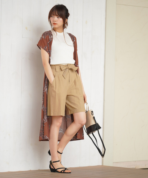 rps(アールピーエス)の「ノースリーブリブニットプルオーバー(タンクトップ・レディース・ブラック/オフホワイト/グリーン/ラベンダー/グレイッシュベージュ・M)」の22枚目の写真