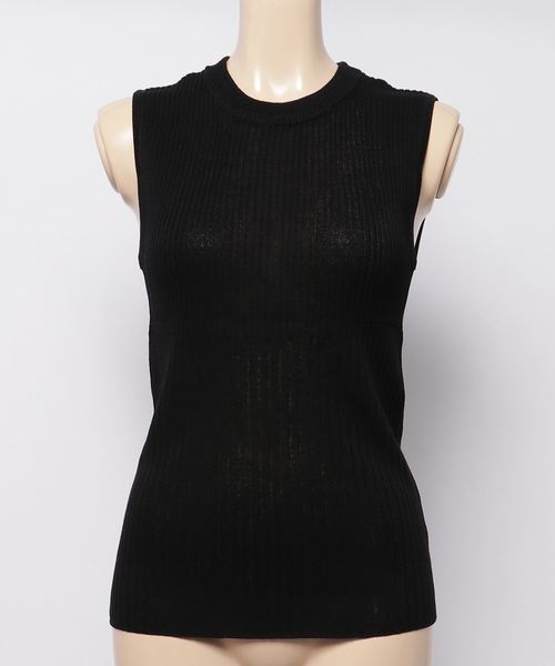 rps(アールピーエス)の「ノースリーブリブニットプルオーバー(タンクトップ・レディース・ブラック/オフホワイト/グリーン/ラベンダー/グレイッシュベージュ・M)」の11枚目の写真