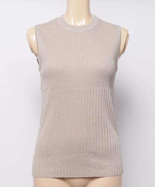 rps(アールピーエス)の「ノースリーブリブニットプルオーバー(タンクトップ・レディース・ブラック/オフホワイト/グリーン/ラベンダー/グレイッシュベージュ・M)」の10枚目の写真