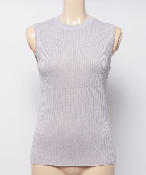 rps(アールピーエス)の「ノースリーブリブニットプルオーバー(タンクトップ・レディース・ブラック/オフホワイト/グリーン/ラベンダー/グレイッシュベージュ・M)」の8枚目の写真