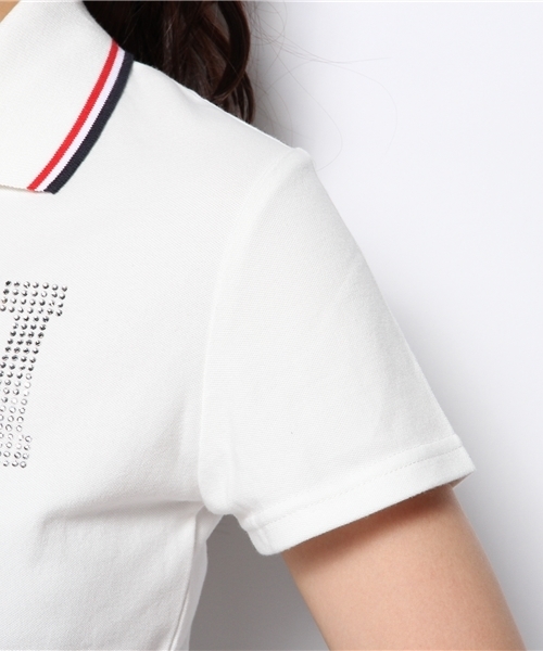 TOMMY HILFIGER（トミーヒルフィガー）の「TH CRISTAL H POLO (WOMEN)（ポロシャツ・レディース・ホワイト/ネイビー・SMALL/MEDIUM）」の6枚目の写真