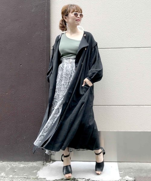 archives(アルシーヴ)の「2way袖ギャザーワンピース(ワンピース・レディース・ブラック/ベージュ/ピンク・MEDIUM)」の8枚目の写真