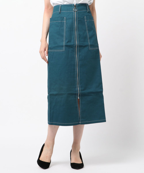 Libby&Rose（リビーアンドローズ）の「配色ステッチナロースカート（スカート・レディース・ブラック/ボルドー/ブルーグリーン・FREE）」の7枚目の写真