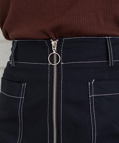 Libby&Rose（リビーアンドローズ）の「配色ステッチナロースカート（スカート・レディース・ブラック/ボルドー/ブルーグリーン・FREE）」の15枚目の写真