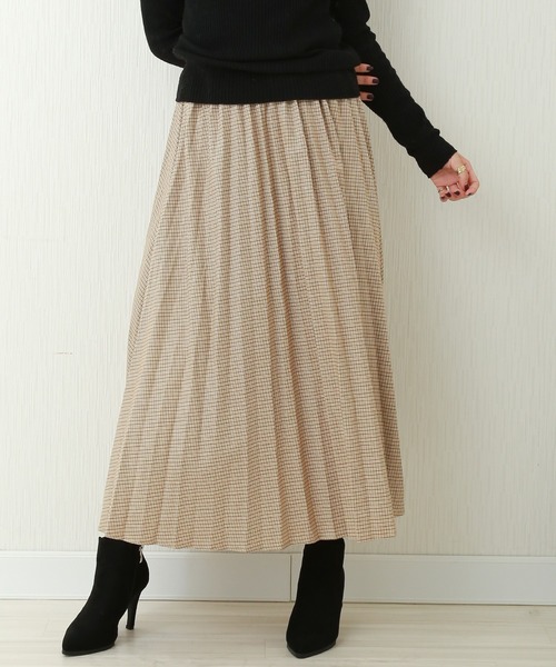 n'ee-ne（ネーネ）の「カラーチドリプリーツスカート（スカート・レディース・ブラウン/ベージュ/レッド・FREE）」の3枚目の写真