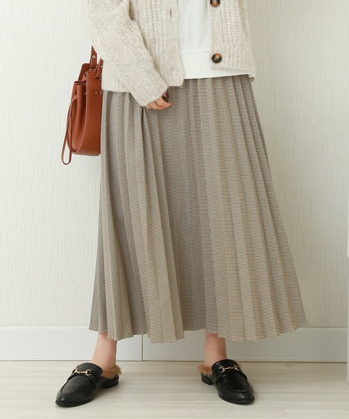 n'ee-ne（ネーネ）の「カラーチドリプリーツスカート（スカート・レディース・ブラウン/ベージュ/レッド・FREE）」の2枚目の写真