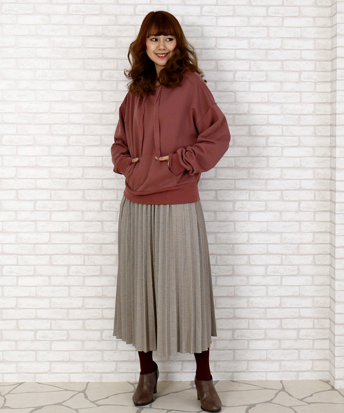 n'ee-ne（ネーネ）の「カラーチドリプリーツスカート（スカート・レディース・ブラウン/ベージュ/レッド・FREE）」の9枚目の写真