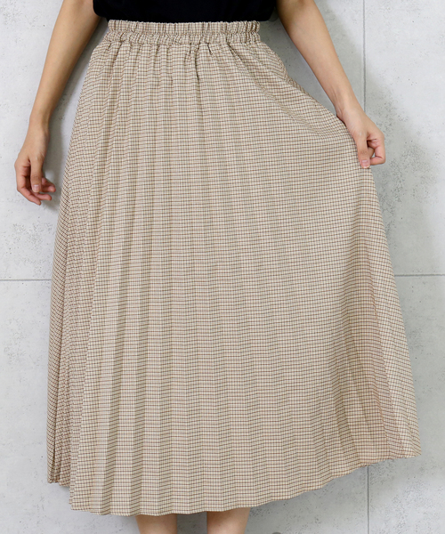 n'ee-ne（ネーネ）の「カラーチドリプリーツスカート（スカート・レディース・ブラウン/ベージュ/レッド・FREE）」の8枚目の写真
