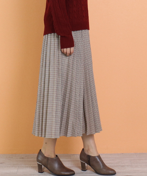 n'ee-ne（ネーネ）の「カラーチドリプリーツスカート（スカート・レディース・ブラウン/ベージュ/レッド・FREE）」の6枚目の写真