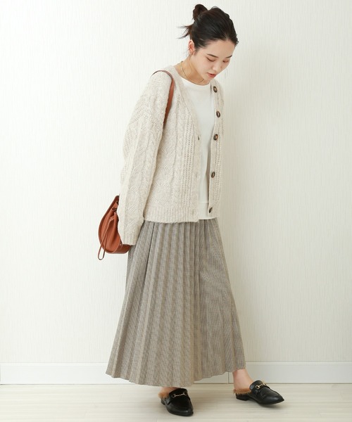 n'ee-ne（ネーネ）の「カラーチドリプリーツスカート（スカート・レディース・ブラウン/ベージュ/レッド・FREE）」の15枚目の写真