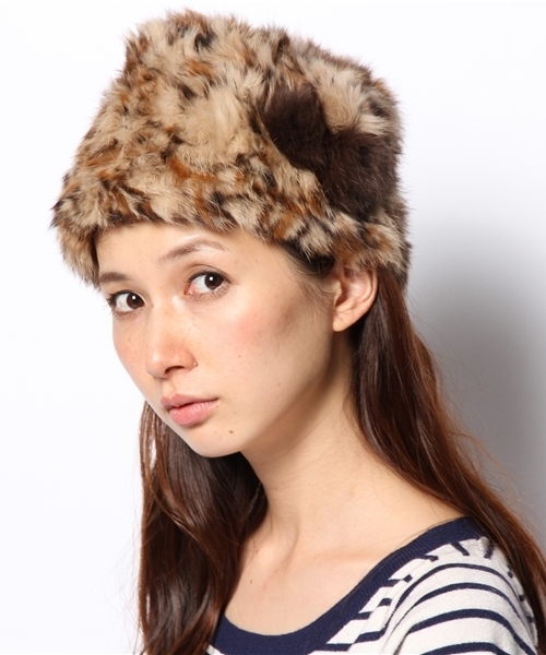 Ray BEAMS(レイビームス)の「Casselini five avenue / ラビットボールCAP(ニットキャップ/ビーニー・レディース・ライトグレー/ベージュ/その他1・ONE SIZE)」の1枚目の写真