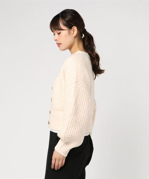 WEGO（ウィゴー）の「WEGO/アンゴラタッチショートカーディガン（カーディガン/ボレロ・レディース・サックスブルー/アイボリー・FREE）」の10枚目の写真