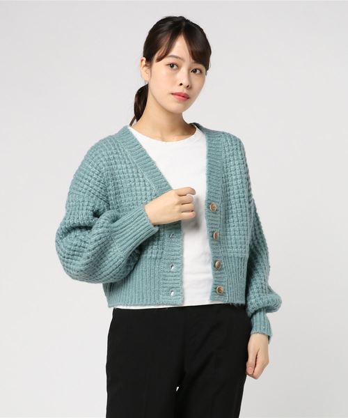 WEGO（ウィゴー）の「WEGO/アンゴラタッチショートカーディガン（カーディガン/ボレロ・レディース・サックスブルー/アイボリー・FREE）」の8枚目の写真