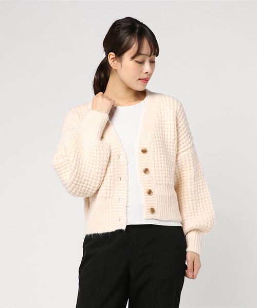 WEGO（ウィゴー）の「WEGO/アンゴラタッチショートカーディガン（カーディガン/ボレロ・レディース・サックスブルー/アイボリー・FREE）」の9枚目の写真