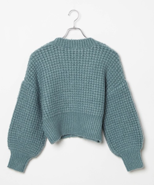 WEGO（ウィゴー）の「WEGO/アンゴラタッチショートカーディガン（カーディガン/ボレロ・レディース・サックスブルー/アイボリー・FREE）」の3枚目の写真