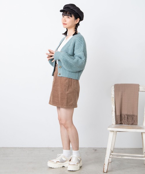 WEGO（ウィゴー）の「WEGO/アンゴラタッチショートカーディガン（カーディガン/ボレロ・レディース・サックスブルー/アイボリー・FREE）」の14枚目の写真