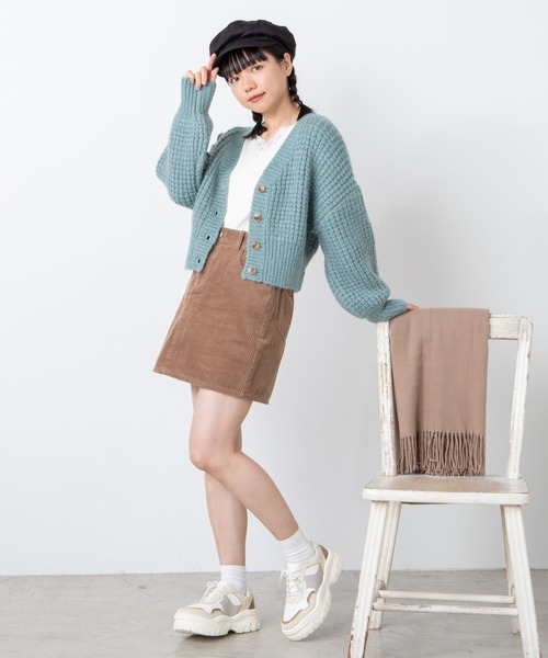 WEGO（ウィゴー）の「WEGO/アンゴラタッチショートカーディガン（カーディガン/ボレロ・レディース・サックスブルー/アイボリー・FREE）」の13枚目の写真