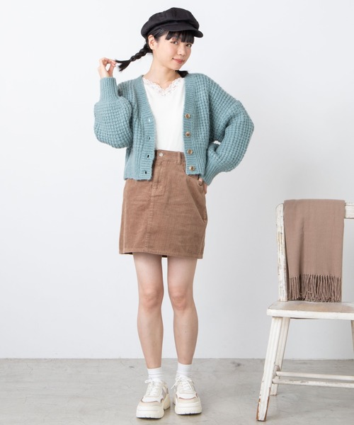 WEGO（ウィゴー）の「WEGO/アンゴラタッチショートカーディガン（カーディガン/ボレロ・レディース・サックスブルー/アイボリー・FREE）」の12枚目の写真