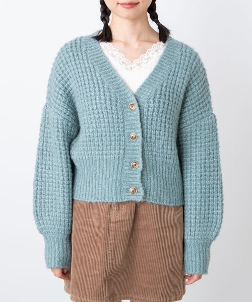 WEGO（ウィゴー）の「WEGO/アンゴラタッチショートカーディガン（カーディガン/ボレロ・レディース・サックスブルー/アイボリー・FREE）」の20枚目の写真