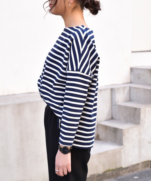 Ambre Neige（アンブルネージュ）の「ボーダーカットソー／ボーダートップス／カットソー／【WEB/EC限定商品】（Tシャツ/カットソー・レディース・ブラック/ネイビー/オフホワイト・FREE）」の16枚目の写真