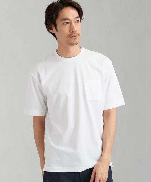 green label relaxing（グリーンレーベルリラクシング）の「CM ハイゲージ ポンチ クルーネック 半袖 Tシャツ カットソー（Tシャツ/カットソー・メンズ・ケリー/ベージュ/ホワイト/ダークブラウン/ブラック/ロイヤルブルー・SMALL/MEDIUM/X-LARGE/LARGE）」の20枚目の写真