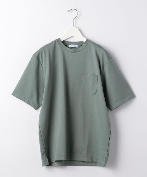 green label relaxing（グリーンレーベルリラクシング）の「CM ハイゲージ ポンチ クルーネック 半袖 Tシャツ カットソー（Tシャツ/カットソー・メンズ・ケリー/ベージュ/ホワイト/ダークブラウン/ブラック/ロイヤルブルー・SMALL/MEDIUM/X-LARGE/LARGE）」の7枚目の写真