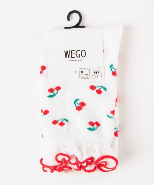 WEGO（ウィゴー）の「WEGO/チェリー総柄フリルソックス（ソックス/靴下・レディース・ブラック/ホワイト・FREE）」の9枚目の写真