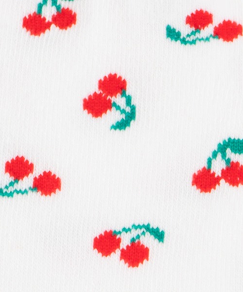 WEGO（ウィゴー）の「WEGO/チェリー総柄フリルソックス（ソックス/靴下・レディース・ブラック/ホワイト・FREE）」の5枚目の写真