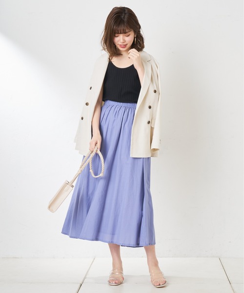 natural couture（ナチュラルクチュール）の「綿キャンブリックスカート（スカート・レディース・ベージュ/カーキ/ブルー/ラベンダー/スミクロ/ライトベージュ・FREE）」の6枚目の写真