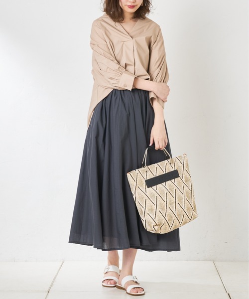 natural couture（ナチュラルクチュール）の「綿キャンブリックスカート（スカート・レディース・ベージュ/カーキ/ブルー/ラベンダー/スミクロ/ライトベージュ・FREE）」の7枚目の写真