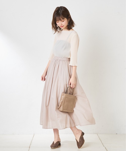 natural couture（ナチュラルクチュール）の「綿キャンブリックスカート（スカート・レディース・ベージュ/カーキ/ブルー/ラベンダー/スミクロ/ライトベージュ・FREE）」の15枚目の写真