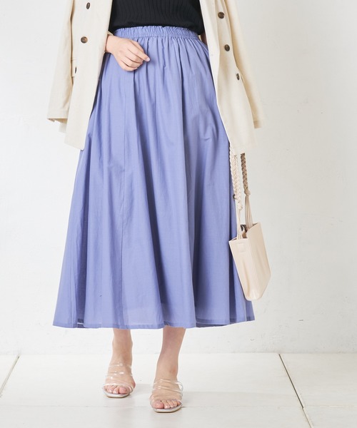 natural couture（ナチュラルクチュール）の「綿キャンブリックスカート（スカート・レディース・ベージュ/カーキ/ブルー/ラベンダー/スミクロ/ライトベージュ・FREE）」の19枚目の写真