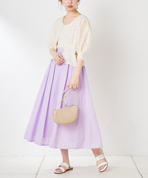 natural couture（ナチュラルクチュール）の「綿キャンブリックスカート（スカート・レディース・ベージュ/カーキ/ブルー/ラベンダー/スミクロ/ライトベージュ・FREE）」の22枚目の写真