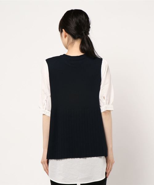 rps（アールピーエス）の「レイヤード風パフスリーブニットプルオーバー（その他トップス・レディース・ベージュ/ブラック/ネイビー・M）」の14枚目の写真