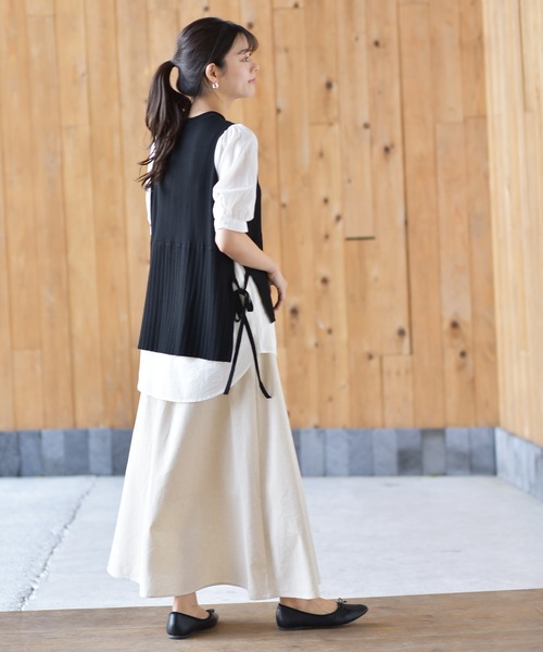 rps（アールピーエス）の「レイヤード風パフスリーブニットプルオーバー（その他トップス・レディース・ベージュ/ブラック/ネイビー・M）」の11枚目の写真