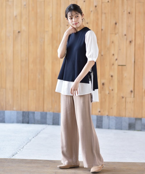 rps（アールピーエス）の「レイヤード風パフスリーブニットプルオーバー（その他トップス・レディース・ベージュ/ブラック/ネイビー・M）」の7枚目の写真