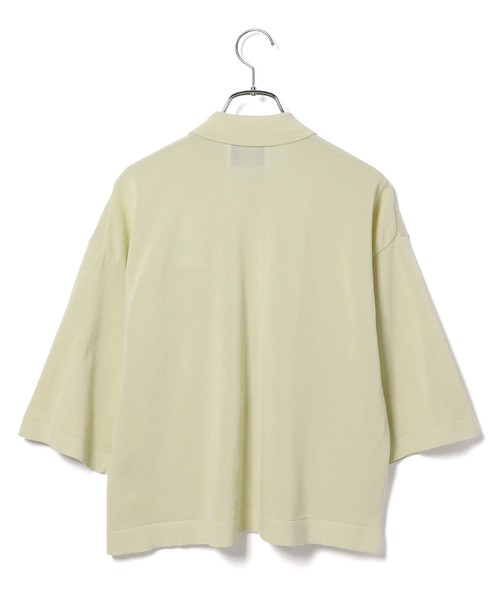 ADAM ET ROPE'（アダムエロペ）の「山形コットンニットポロ（ポロシャツ・レディース・ダークブラウン/ライトグリーン・FREE）」の13枚目の写真