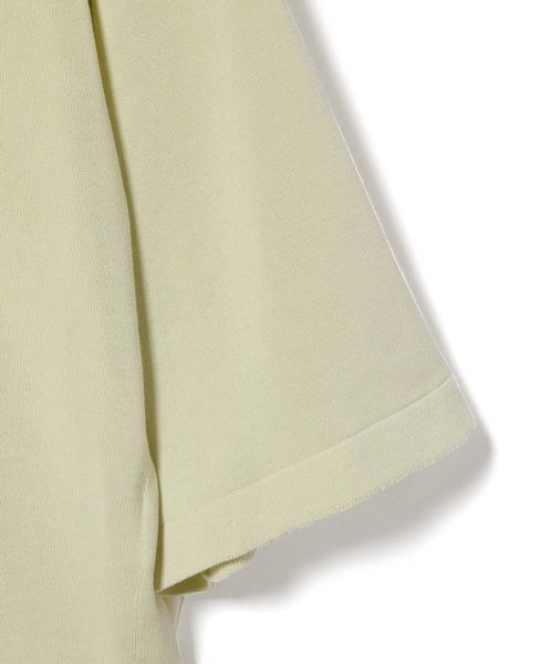 ADAM ET ROPE'（アダムエロペ）の「山形コットンニットポロ（ポロシャツ・レディース・ダークブラウン/ライトグリーン・FREE）」の7枚目の写真