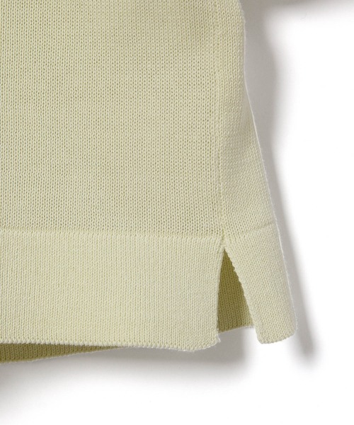 ADAM ET ROPE'（アダムエロペ）の「山形コットンニットポロ（ポロシャツ・レディース・ダークブラウン/ライトグリーン・FREE）」の15枚目の写真
