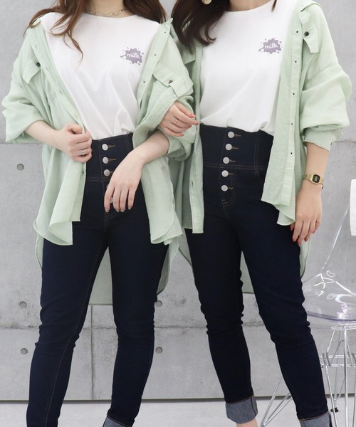 PairPair（ペアペア）の「シアービッグシャツ（シャツ/ブラウス・レディース・ミント/ブルーグレー/モカ/アイボリー・FREE）」の4枚目の写真