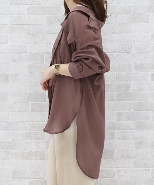 PairPair（ペアペア）の「シアービッグシャツ（シャツ/ブラウス・レディース・ミント/ブルーグレー/モカ/アイボリー・FREE）」の13枚目の写真